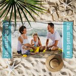 Gepersonaliseerd sneldrogend extra groot strandlaken met foto en tekst zomer- en vakantie essentials strand- en feestcadeau voor familie en kinderen