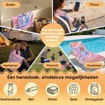 Gepersonaliseerd sneldrogend strandlaken met zeemeerminprint initiaal en naam verjaardagscadeau voor meisjes