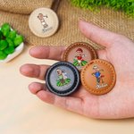 Personalised Cartoon Golfer Character Face Photo PU Leather Magnetic Golf Ball Marker with Name Set of 2 Golf Club Birthday Gift for Golf Lovers