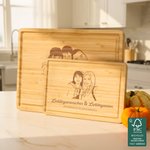 Personalisiertes Schneidebrett mit Foto- und Text-Gravur | FSC®-zertifizierte Nachhaltigkeit | Küchendeko | Einweihung Geschenk für Familie Freunde