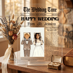 Personalized New York Times Style Wedding Photo Acrylic Plaque with Name Title and Date Wedding Birthday Gift for Newlyweds