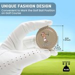 Personalised Cartoon Golfer Character Face Photo PU Leather Magnetic Golf Ball Marker with Name Set of 2 Golf Club Birthday Gift for Golf Lovers