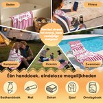 Gepersonaliseerd sneldrogend extra groot strandlaken met streepprint en naam ideaal voor zomer strandfeest cadeau voor vrouwen familie en vrienden