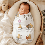Personalized God Says I am Inspirational Scripture Classic Winnie the Pooh Soft Cotton Baby Blanket with Name Christening Baptism Gift for Infant