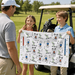 Personalized Multicolour Stickman Pattern Golf Cart Seat Cover with Name Daily Use Father's Day Gift for Golf Lover Father