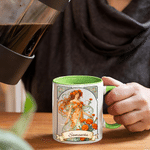 Personalized Anthropomorphic Birth Flower 11 oz 15 oz Ceramic Coffee Mug with Name and Coaster Daily Use Birthday Gift for Girls Friends