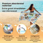 Gepersonaliseerd sneldrogend strandlaken met 6 foto’s en gestreept design voor zomervakantie strandfeest verjaardagscadeau voor familie en vrienden