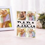 Gepersonaliseerde bouwsteenpuzzel met 4 foto's naam en tekst Vaderdag verjaardagscadeau voor papa of opa