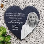 Personalized Heart Circle Shaped Photo Garden Stone with Name and Text Memorial Sympathy Gift for Loss of Loved One