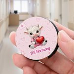 Personalized Cute Highland Cow Stethoscope ID Tag with Text Nurse Week Appreciation Gift for Medical Staff
