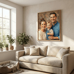 Personalized Modern Oil Painting Style Photo Framed Canvas Prints with Name Home Decor Ship from USA Housewarming Anniversary Gift for Family Friends