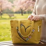 Personalisierte Cord Tragetasche mit skizzenhaften 1–6 Aquarell-Geburtsblumen und Namen | großer Shopper | Tote Bag | Geburtstag Geschenk für Mama Oma