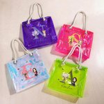 Personalised Neon Birth Flower Bouquet Cartoon Character Clear Tote Bag with Name Initial Birthday Anniversary Gift for Women Girl