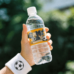 Personalized Soccer Leopard Print Photo Glitter Multicolor Water Bottle Label Sticker with Name and Year Party Decor World Cup Gift for Soccer Fans