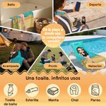 Toalla de playa personalizada de gran tamaño y secado rápido con temática marina y nombre regalo de cumpleaños para todos