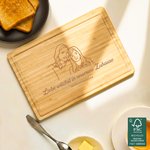 Personalisiertes Schneidebrett mit Foto- und Text-Gravur | FSC®-zertifizierte Nachhaltigkeit | Küchendeko | Einweihung Geschenk für Familie Freunde