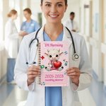 Personalized Cute Highland Cow 2026-2028 Planner Spiral Notebook with Weekly Monthly Planning Pages Nurse Week Appreciation Gift for Medical Staff