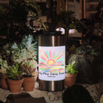 Personalised Colourful Sunrise Cross Pattern Solar Garden Light with Bible Quote Outdoor Garden Decor Birthday Gift for Christians