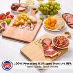 Personalized I Love You Mom Wood Charcuterie Cutting Board with 1-12 Engraved Names and Handle Ship from USA Birthday Gift for Mom Grandma
