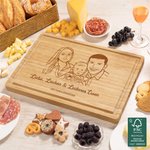 Personalisiertes Schneidebrett mit Foto- und Text-Gravur | FSC®-zertifizierte Nachhaltigkeit | Küchendeko | Einweihung Geschenk für Familie Freunde
