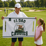 Personalized Golf Elements Kid Face Photo Golf Cart Seat Cover with Title Daily Use Father's Day Club Birthday Gift for Golf Players Lovers