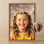 Personalized Modern Oil Painting Style Photo Framed Canvas Prints with Name Home Decor Ship from USA Housewarming Anniversary Gift for Family Friends