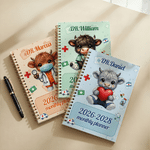 Personalised Cute Highland Cow 2026-2028 Planner Spiral Notebook with Weekly Monthly Planning Pages Nurse Week Appreciation Gift for Medical Staff