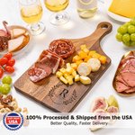 Personalized Engraved Wreath Initial Name Reversible Charcuterie Cutting Board with Grip Ship from USA Wedding Housewarming Gift for Family Couples