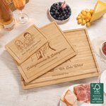 Personalisiertes Schneidebrett mit Foto- und Text-Gravur | FSC®-zertifizierte Nachhaltigkeit | Küchendeko | Einweihung Geschenk für Familie Freunde