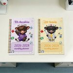 Personalized Cute Highland Cow 2026-2028 Planner Spiral Notebook with Weekly Monthly Planning Pages Nurse Week Appreciation Gift for Medical Staff