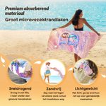 Gepersonaliseerd sneldrogend strandlaken met zeemeerminprint initiaal en naam verjaardagscadeau voor meisjes
