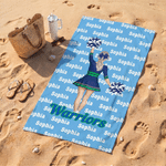 Personalized Cartoon Cheerleader Girl Soft Oversized Beach Towel with Name and Team Name Cheer Competition Birthday Gift for Girls Cheerleaders