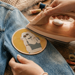 Personalised Embroidered Dog Cat Pet Family Photo Iron-On Patch Label Daily Use Father's Mother's Day Birthday Gift for Pet Owner Father Family