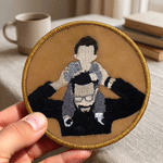 Personalised Embroidered Dog Cat Pet Family Photo Iron-On Patch Label Daily Use Father's Mother's Day Birthday Gift for Pet Owner Father Family