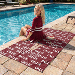 Personalized Cartoon Cheerleader Girl Soft Oversized Beach Towel with Name and Team Name Cheer Competition Birthday Gift for Girls Cheerleaders
