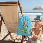 Gepersonaliseerde Multicolor Graffiti Polka Dot Initial Drawstring Bag met Naam Strandfeest Verjaardagscadeau voor Vrouwen Besties