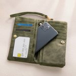 Personalizada Estrella Luna Nacimiento Flor Tri-Fold PU Pulsera de cuero con titular de la tarjeta y el nombre de uso diario Cumpleaños Aniversario de regalo para las mujeres