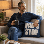 Personalised Multicolour Dad's Stop Pillow Cover with Title Home Decor Birthday Father's Day Gift for Father Friend