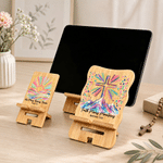 Personalized Bible Verse Cross Wooden Phone Holder Stand with Name Daily Use Religion Birthday Gift for Christians Family