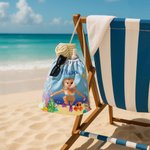 Personalizowany szybkoschnący miękki ręcznik plażowy 3D z nurkującym dzieckiem i morskimi zwierzętami z imieniem prezent dla chłopców i dziewczynek