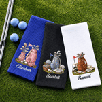 Personalised Golf Bag Waffle Quick Dry Golf Towel with Name Daily Use Birthday Gift for Golf Players