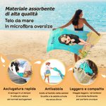 Telo mare personalizzato con personaggio animato e nome, tema animali marini, ad asciugatura rapida - Regalo per famiglia