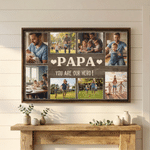 Personalized 8 Family Photos Large Canvas Prints with Text and Name Home Decor Ship from USA Father's Day Gift for Dad Grandpa