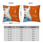 Personalized Guitar Note Soft Throw Pillow Cover with Name Home Music Studio Decor Birthday Gift for Guitar Lover Musician