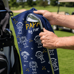 Personalisierte niedliche Stick Abbildung schnell trocken Sport Handtuch mit Namen Vatertag Geburtstag Geschenk für Golfer Golfliebhaber Väter