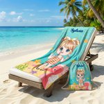 Personalizowany duży szybkoschnący ręcznik plażowy z imieniem na urodziny i wakacje prezent dla chłopców i dziewczynek