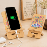Personalized Bible Verse Cross Wooden Phone Holder Stand with Name Daily Use Religion Birthday Gift for Christians Family