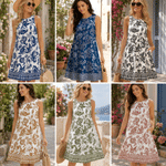 Personalised Bohemian Style Round Neck Sleeveless Waistcoat Dress with Text Daily Wear Birthday Gift for Mom Woman