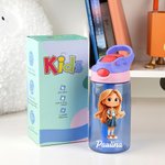 Personalizowana butelka 470 ml z imieniem i postacią ze słomką antyrozlaniem prezent dla chłopców i dziewczynek