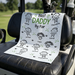 Personalisierte niedliche Stick Abbildung schnell trocken Sport Handtuch mit Namen Vatertag Geburtstag Geschenk für Golfer Golfliebhaber Väter